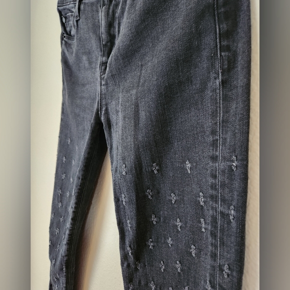 Hudson Jeans - size 26 Nico Midrise Ankle Black w/ hole pattern design down leg - Picture 5 of 12